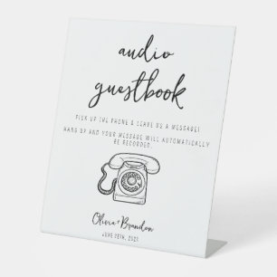 Audio Guestbook Vintages Telefon Sockelschild