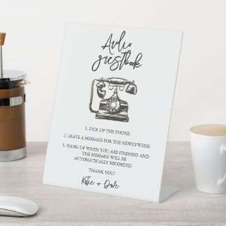 Audio Guestbook Wedding Sign Sockelschild