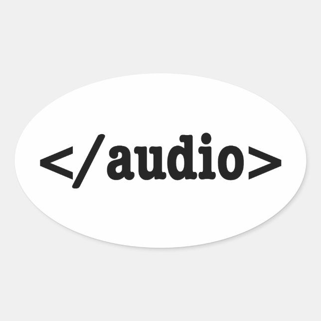 Audio-HTML5-Code beenden Ovaler Aufkleber (Vorderseite)