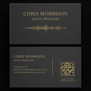 Audio-Produzent Black Gold QR-Code Visitenkarte