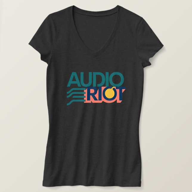 Audio Riot Black Shirt mit Logo (Frauenlogo) (Design vorne)