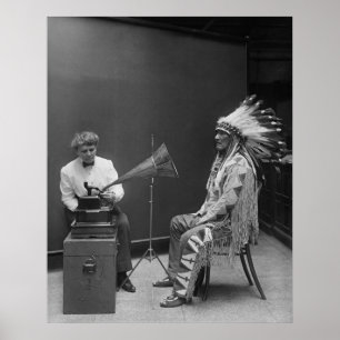 Audioaufnahmeblackfoot-Leiter Frances Densmore Poster