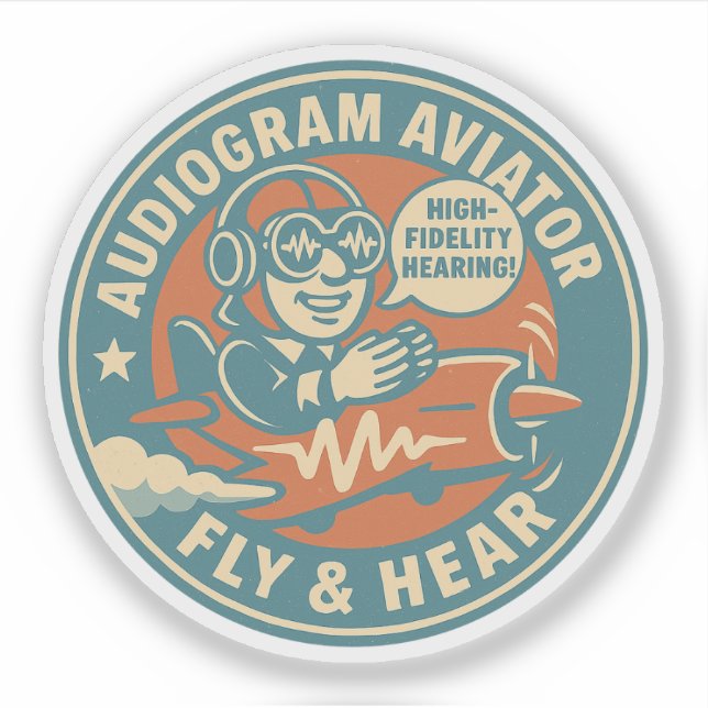 Audiogramm Aviator Fly & Hear Aufkleber (Vorderseite)
