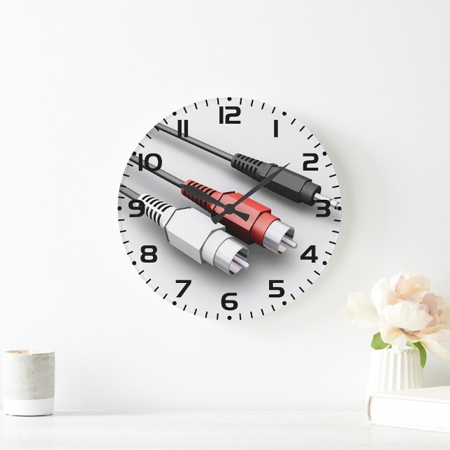 Audiokabel Vintag Tech Große Wanduhr (Von Creator hochgeladen)