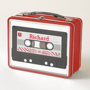 Audiokassette K7 70er 80er Vintage-Metal-Lunchbox Metall Brotdose