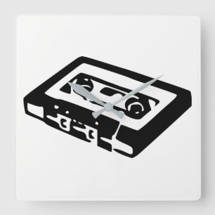 Audiokassette Quadratische Wanduhr