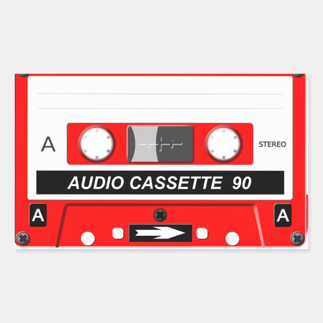 Audiokassette Rechteckiger Aufkleber (Vorderseite)