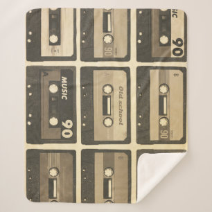 Audiokassette, Retro Poster Angesagt-Hop. Sherpadecke