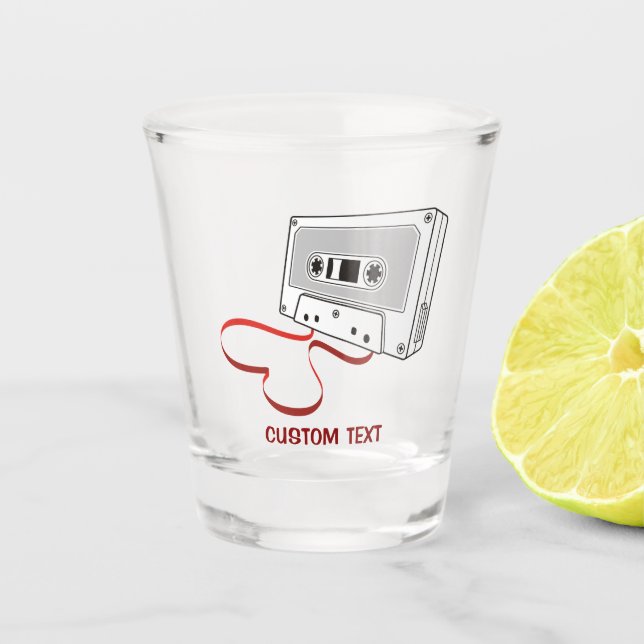 Audiokassette Schnapsglas (Vorderseite)