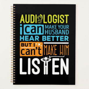 Audiologe Funny Audiology hört besser Planer