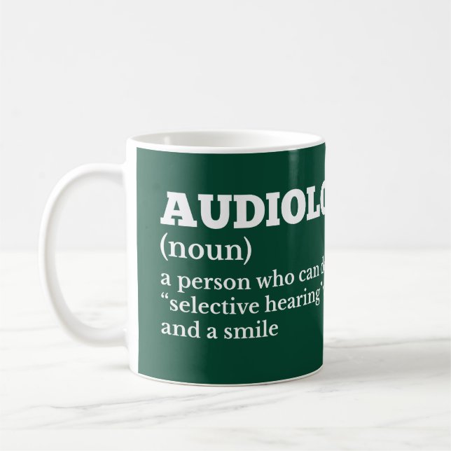Audiologe Funny Coffee Definition Kaffeetasse (Links)