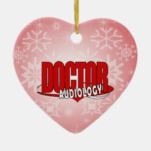 AUDIOLOGIE-DOKTOR AUDIOLOGIST BIG RED LOGO KERAMIK ORNAMENT