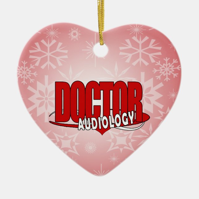 AUDIOLOGIE-DOKTOR AUDIOLOGIST BIG RED LOGO KERAMIK ORNAMENT (Vorne)