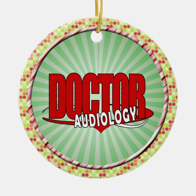 AUDIOLOGIE-DOKTOR AUDIOLOGIST BIG RED LOGO KERAMIKORNAMENT (Vorne)