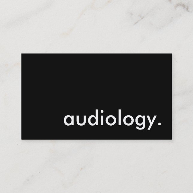Audiologie. Visitenkarte (Vorderseite)