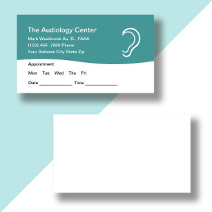 Audiology Patient ernennt Business Cards Visitenkarte