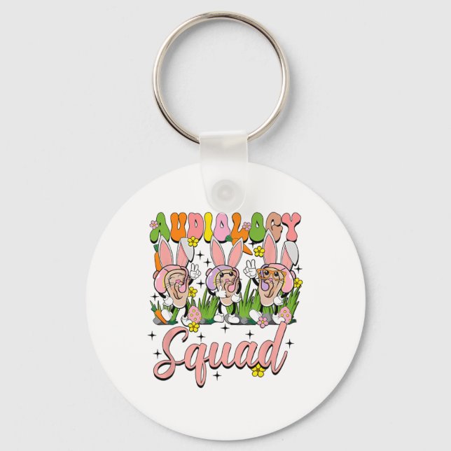 Audiology Squad Funny Oaster Bunny Schlüsselanhänger (Vorderseite)
