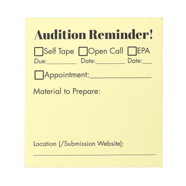 Auditive Erinnerung! Notizblock (Vorderseite)