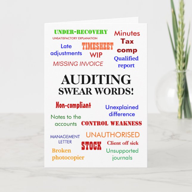 Auditor | Auditing Swear Words | Joke Birthday Karte (Vorderseite)