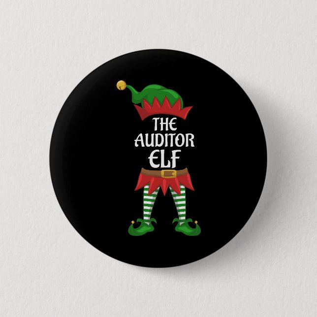 Auditor Elf Family Matching Group Weihnachts-Party Button (Vorderseite)