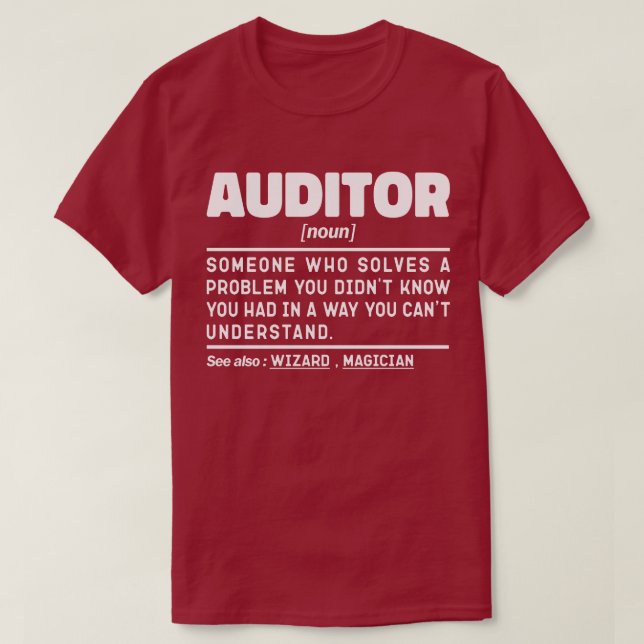 Auditor Noun Definition Company Vater Funny T-Shirt (Design vorne)