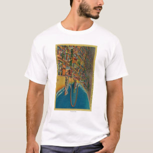 Auditorium, Strand und Regenbogen-Pier T-Shirt