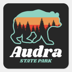 Audra Virginia State Park Bär Retro Vintage Quadratischer Aufkleber