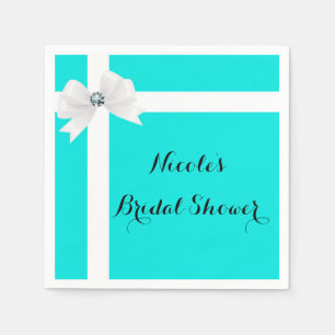 Audrey Blau & Weiß Eleganter Glamour Diamant Bogen Serviette