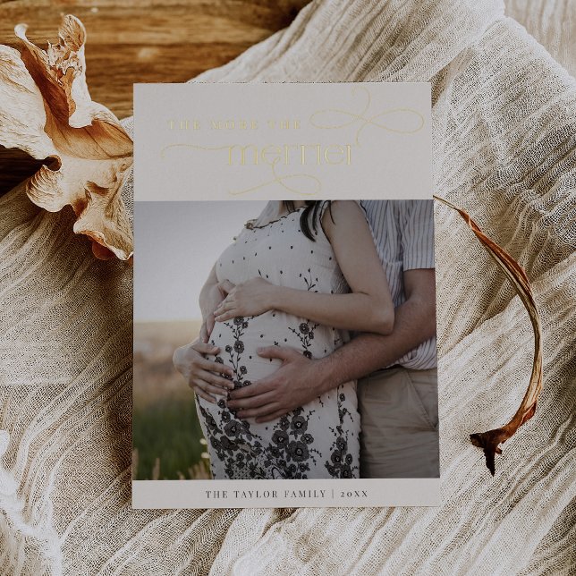 AUDREY Gold Foil Christmas Pregnancy Ankündigung (AUDREY Gold Foil Christmas Pregnancy Announcement)