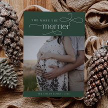 AUDREY Green Niedlich Christmas Pregnancy Ankündig