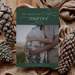 AUDREY Green Niedlich Christmas Pregnancy Ankündig Feiertagskarte