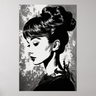 Audrey Hepburn Inspiriert Glamour Portrait Poster