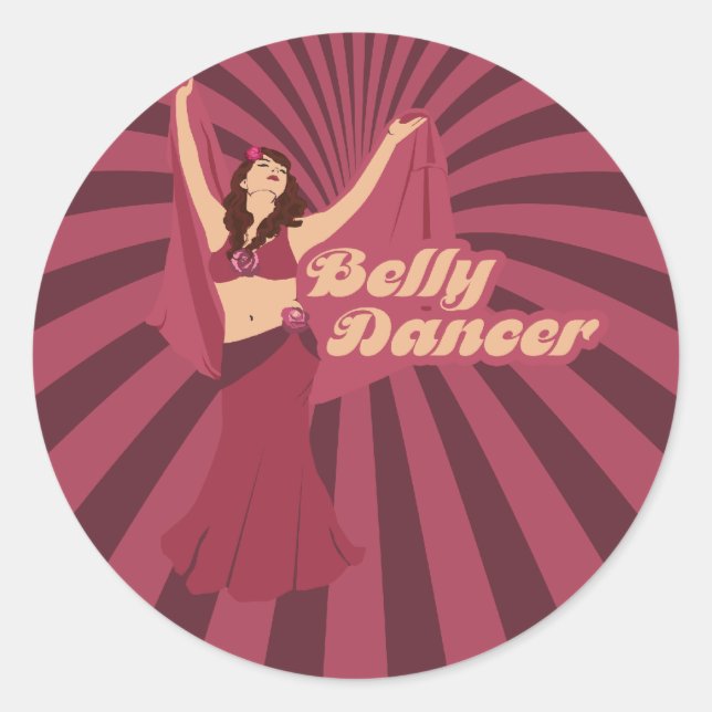 Audrey Liebe Belly Dancer Runder Aufkleber (Vorderseite)