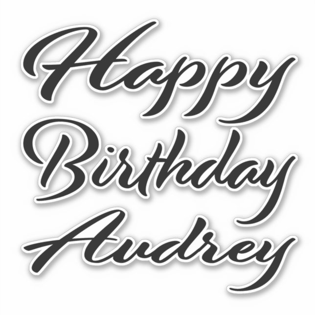 Audrey Name Vorname black Sticker Geburtstag (Vorderseite)