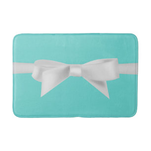 Audrey Teal Weiße Schleife Moderne Glamour Badematte