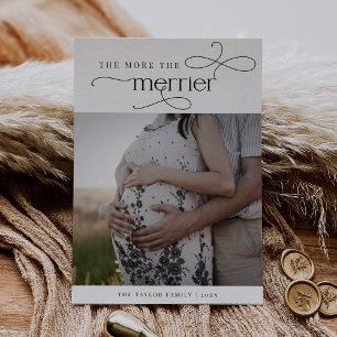 AUDREY Vintage Weihnachtsschwangerschaft Ankündigu Feiertagskarte