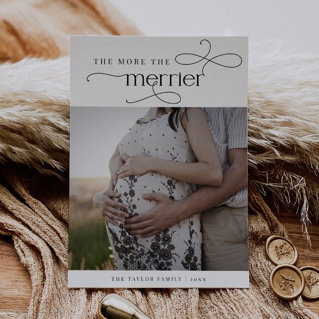 AUDREY Vintage Weihnachtsschwangerschaft Ankündigu Feiertagskarte (AUDREY Vintage Christmas Pregnancy Announcement)