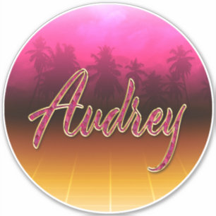 Audrey Vorname Name golden pink Aufkleber Sticker
