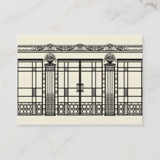AUDREYS ART DECO-EISENARBEITEN: ELEGANTES SCHWARZ VISITENKARTE