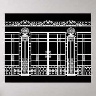 AUDREY'S ART DECO IRONWORK: WEISS AUF SCHWARZ POSTER