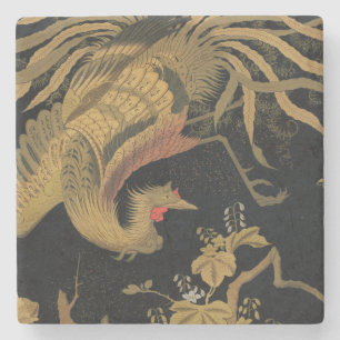 Audsley Mythischer Howo-Vogel: 1884 Japanischer Ph Steinuntersetzer