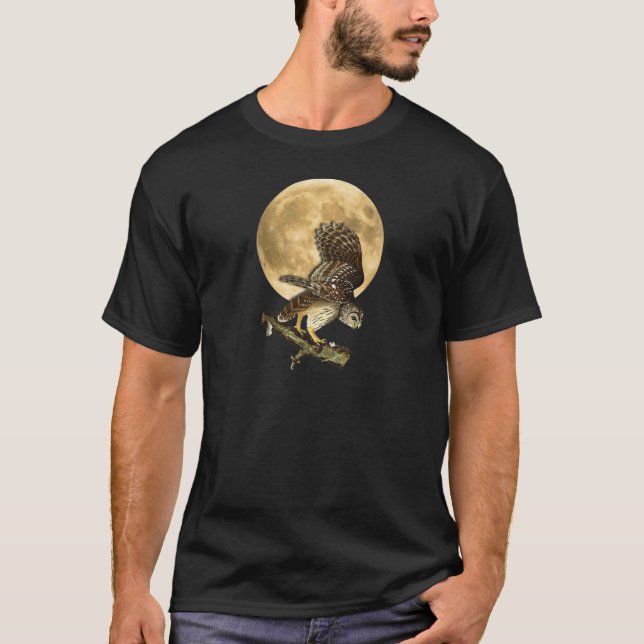 Audubon abgehaltene Eulen-Mond-Shirt Halloween T-Shirt (Vorderseite)
