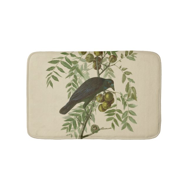 Audubon American Crow Black Bird Badematte (Vorderseite)