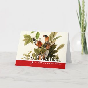 Audubon American Robin Wildlife Bird Illustration Feiertagskarte