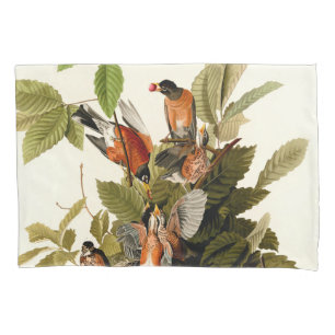 Audubon American Robin Wildlife Bird Illustration Kissenbezug
