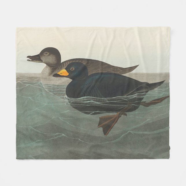 Audubon American Scoter Duck Classic Fleecedecke (Vorderseite (Horizontal))