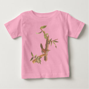 Audubon Bewick's Wren Bird auf brauner Eisenbaum Baby T-shirt