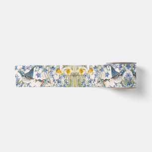 Audubon blaues Vogel Starflower Blumen-Band Satinband