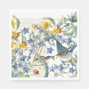 Audubon Bluebird Birds Blume Paper Napkins Serviette