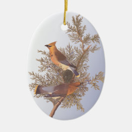 Audubon Cedar Waxwing Bird Keramikornament